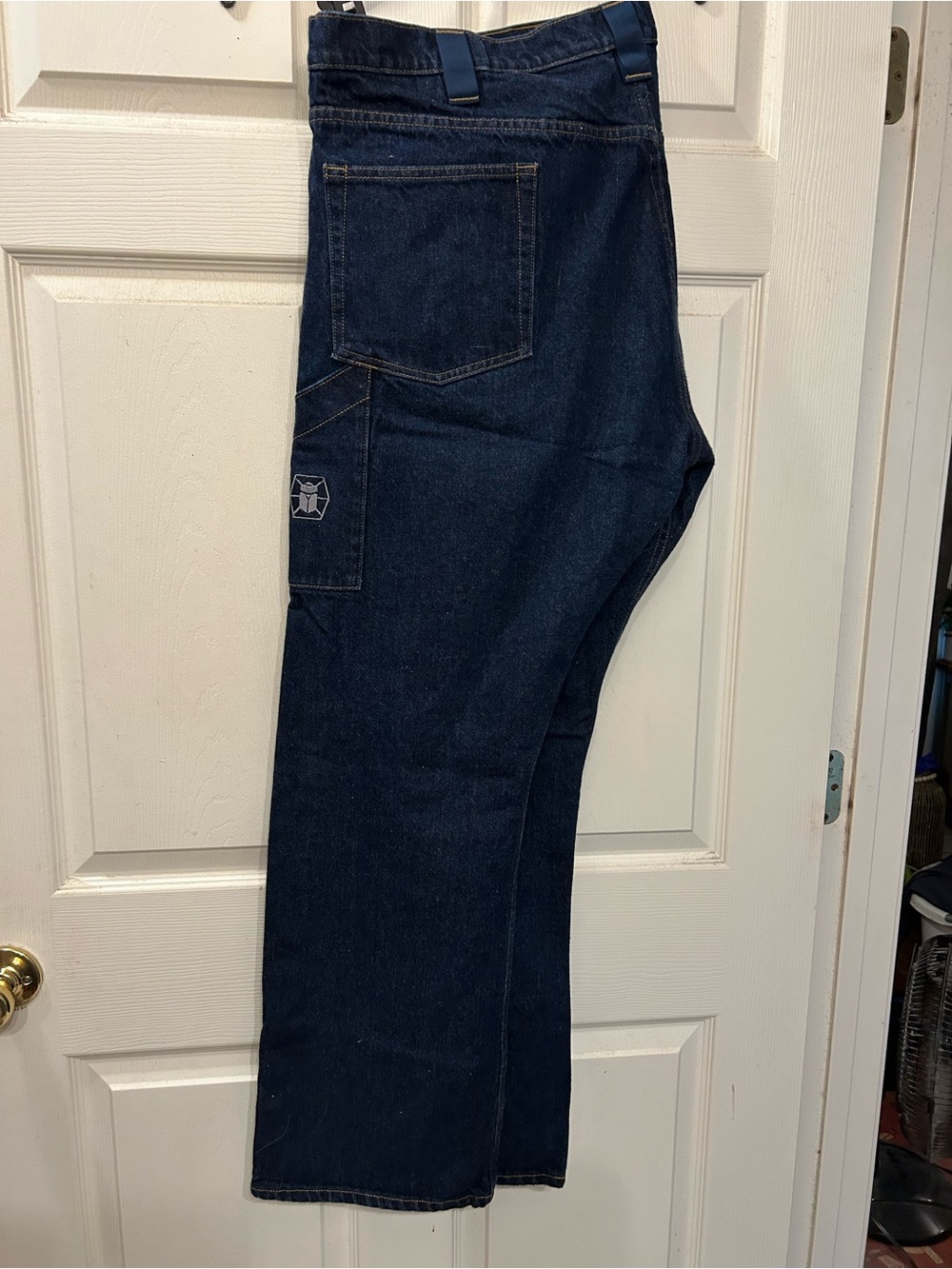 Men's Relaxed Carpenter Jeans in Dark Blue Denim